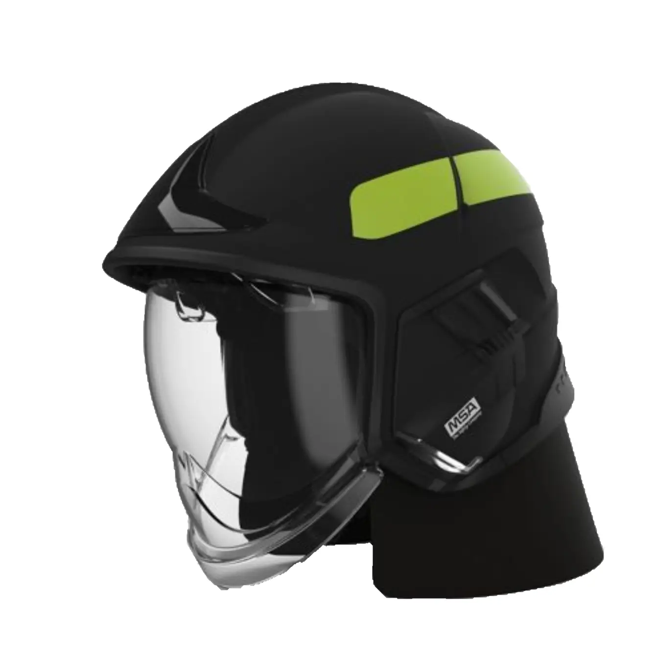 Casco Cairns XF1 con visor claro, cubre cuello y cinta reflejante de color negro