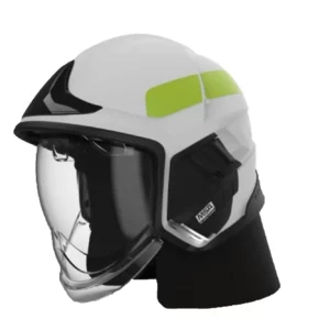 Casco Cairns XF1 con visor claro, cubre cuello y cinta reflejante de color blanco